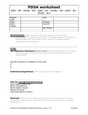 2016PDSA worksheet template - PDSA worksheet plan - do - study - act - plan - do study act ...