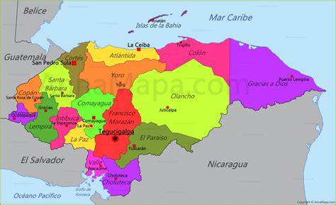 Mapa De Honduras Mapa Oficial De Honduras 1933 1994 Xplorhonduras ...