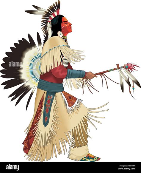 Native American Dancing Vector Illustration Stock Vector Image & Art ...