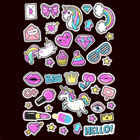 Unicorn stickers girls kids laptop children Scrapbook diary album ...