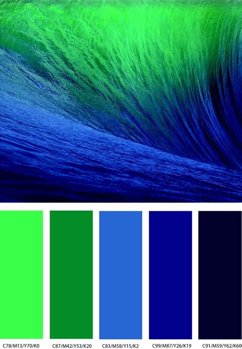 A rich range of color - from fluorescent green to very dark blue ...