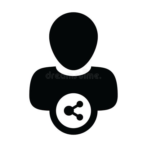 Sharing Icon Vector Male Person Profile Avatar with Share Symbol in a ...