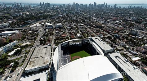 Marlins Park Stadium Aerial Miami Photograph by David Oppenheimer - Fine Art America