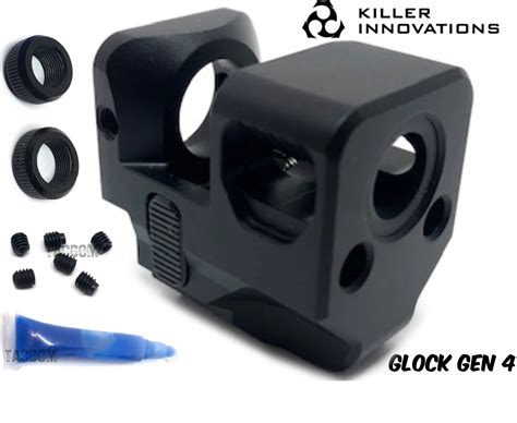 Killer Innovations Comp Compensator Muzzle Brake for 9mm For Glock Gen 4 Black – TACDOM