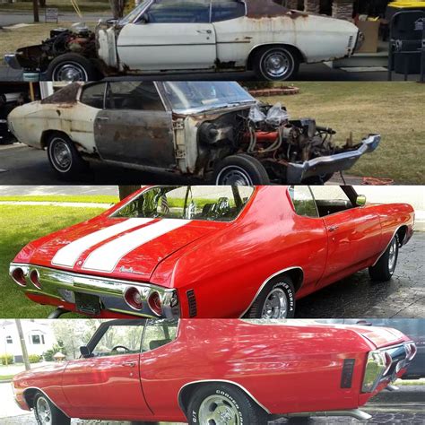 Our 72 Chevelle, Before and After the Restoration. Took 3-4 years. Ask ...