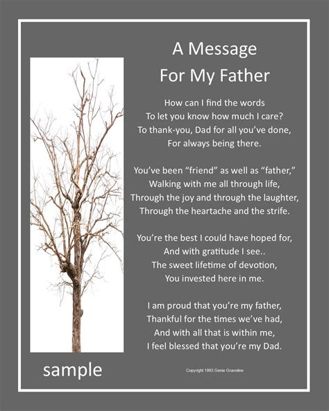 Sentimental Poem for Father, DIGITAL DOWNLOAD, Verse for Dad's Birthday, Father's 70th Birthday ...