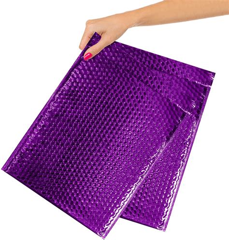 10 Pack Metallic Bubble Mailers 12x17. Purple Padded Envelopes 12 x 17. Glamour Bubble Mailers ...