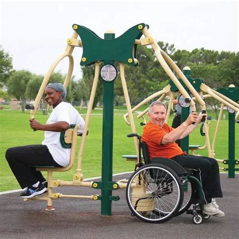 2-Person Accessible Chest Press | Playground design, Outdoor gym ...