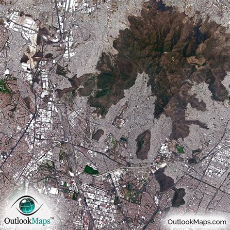 Ciudad de Mexico Satellite Map Print | Aerial Image Poster