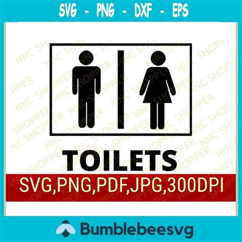 Toilet Sign Cut Files Restroom Symbol Clip Art Bathroom Svg Restroom ...