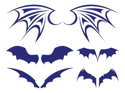 Bat Wings Set Vector Art & Graphics | freevector.com