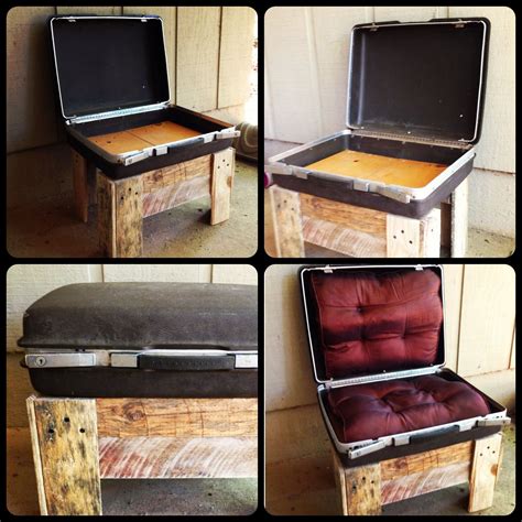 Old suitcase repurposed into chair | Old suitcases, Upcycle repurpose ...