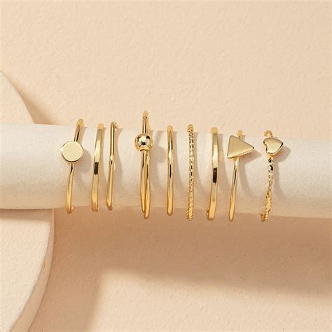 9 Piece Gold Stacking Ring Set Gold Stackable Rings - Etsy