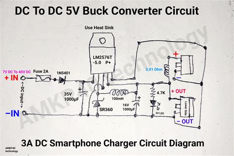 DC To DC 5V 3A Buck Converter Circuit Diagram, or 3A DC Smartphone ...