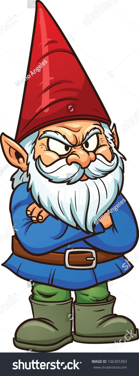 Angry Garden Gnome Vector Illustration Simple Stock Vector (Royalty Free) 106305383 | Shutterstock