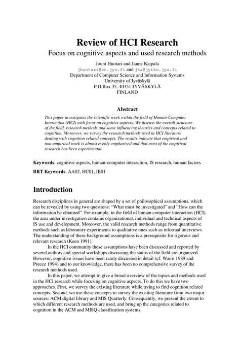 (PDF) Review of HCI Research