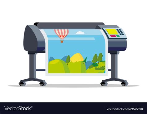 Plotter printer large format Royalty Free Vector Image