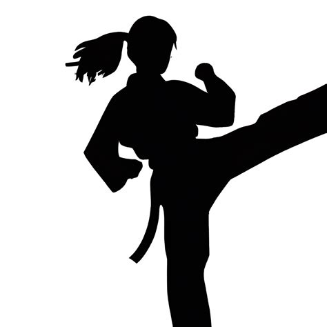 Tae Kwon Do Silhouette della figlia che prende a calci · Creative Fabrica