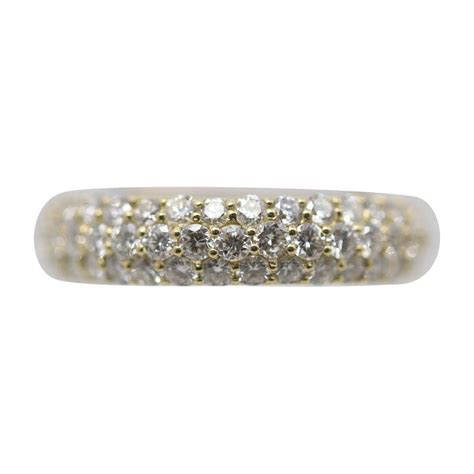 Diamond Pave Gold Wide Band Ring at 1stDibs