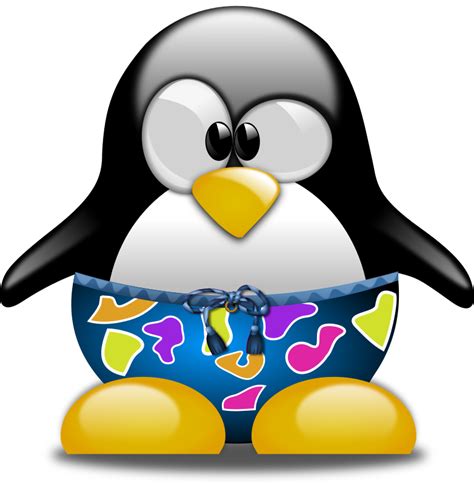 Clipart - Tux with Swimming Trunks