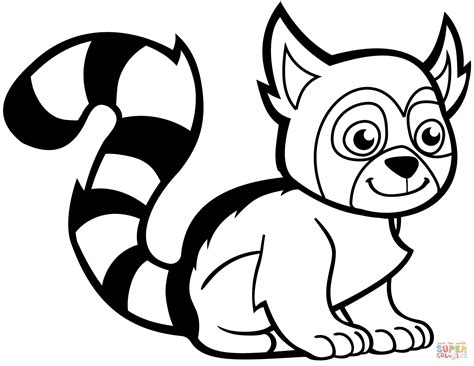 Funny Lemur coloring page | Free Printable Coloring Pages