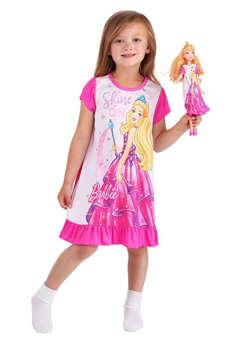 Barbie - Barbie Toddler Shine On Dorm Nightgown with 18" Doll Gown ...