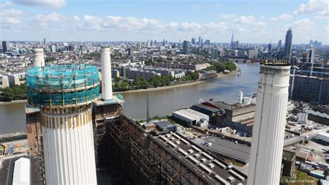 Revealed: first image of Battersea Power Station chimney disassembly