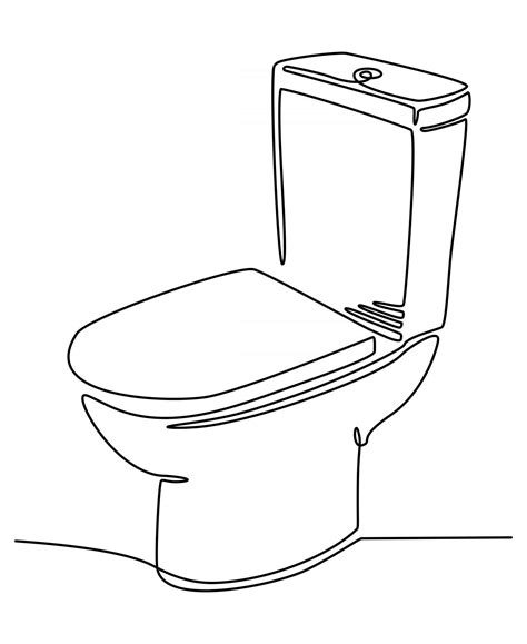 Continuous line drawing of toilet design vector illustration 2789448 Vector Art at Vecteezy