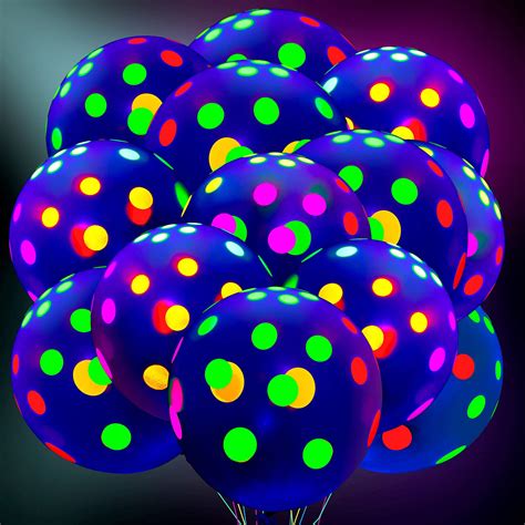 Buy 50 Pcs Glow in The Dark Balloons Neon Balloons Decoration Neon Party Supplies UV Blacklight ...