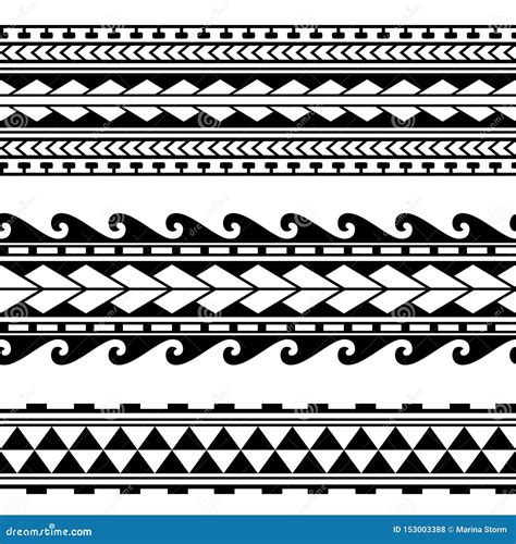 Maori Polynesian Tattoo Border. Tribal Sleeve Seamless Pattern Vector ...