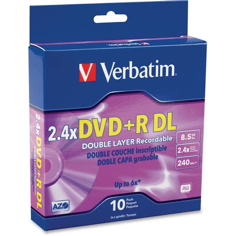 Double Layer DVD+R DL 8.5GB 2.4x 10pk Spindle - Walmart.com - Walmart.com