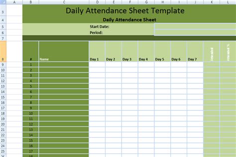 Monthly Attendance Sheet (editable) - Resume Samples