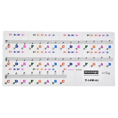 Piano Keys Sticker Set for 61 Key Keyboard Removable — Musicwaker