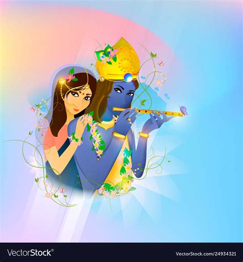 Avatar images god krishna and radha hinduism Vector Image