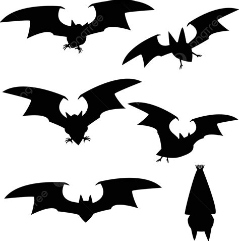 Set Of Silhouette Vampire Bat Flying Sky Eyes Ghost Vector, Sky, Eyes, Ghost PNG and Vector with ...