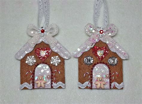 HappyBird's Glitter Nest: DIY~Make A Sparkling Gingerbread House Ornament! Easy With Pattern!