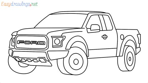How To Draw Ford F-Series F-150 Step by Step - [16 Easy Phase]