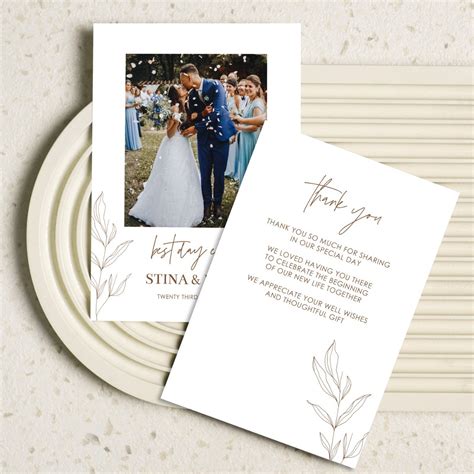 Minimalist Wedding Thank You Card