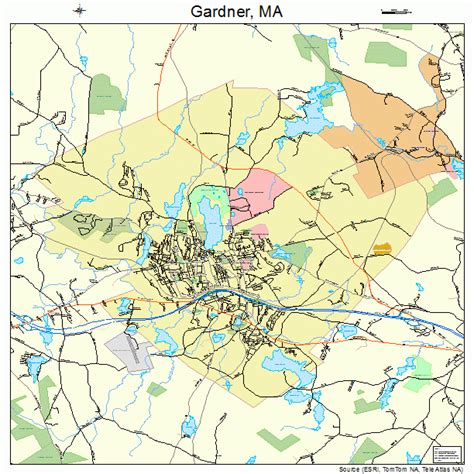 Gardner Massachusetts Street Map 2525485