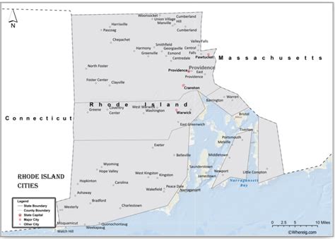 Map of Cities in Rhode Island, List of Rhode Island Cities by ...