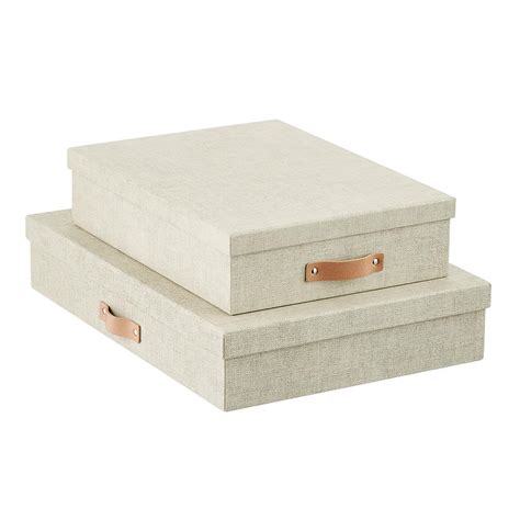 Bigso Linen Marten Office Storage Boxes | The Container Store