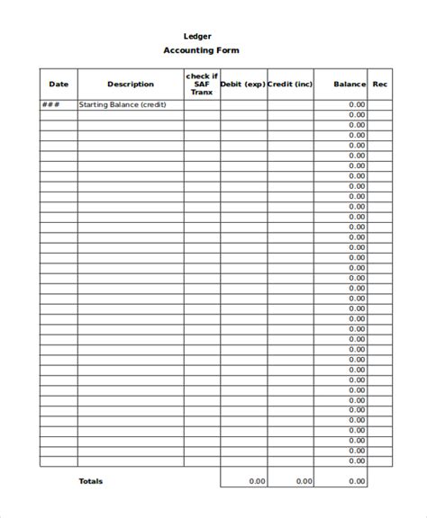 Free Printable Accounting Forms