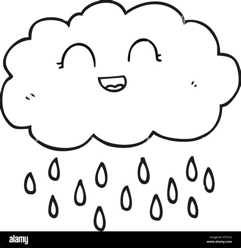 freehand drawn black and white cartoon rain cloud Stock Vector Image & Art - Alamy