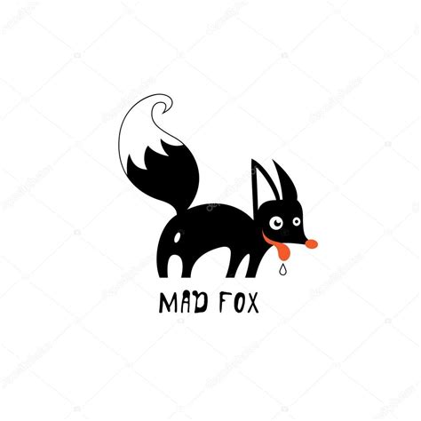 Black fox logo | Mad black fox logo — Stock Vector © jazzzzzvector ...