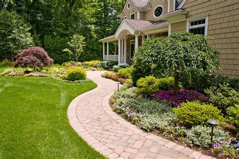 Front Yard Landscape Design - Bergen County, NJ | Walkway landscaping ...