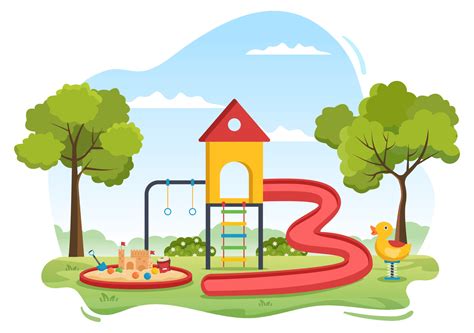 Children Playground with Swings, Slide, Climbing Ladders and More in ...