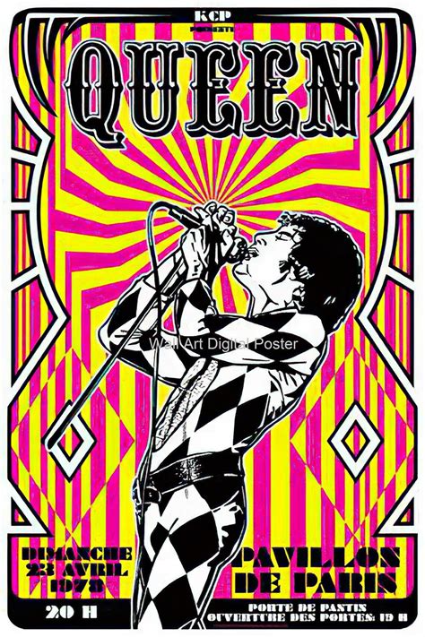 Queen Poster Konzert in Paris Poster Reproduktion Fan Art | Etsy