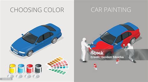 Car Painting Process Stock Illustration - Download Image Now - Paint, Car, Painting - Activity ...