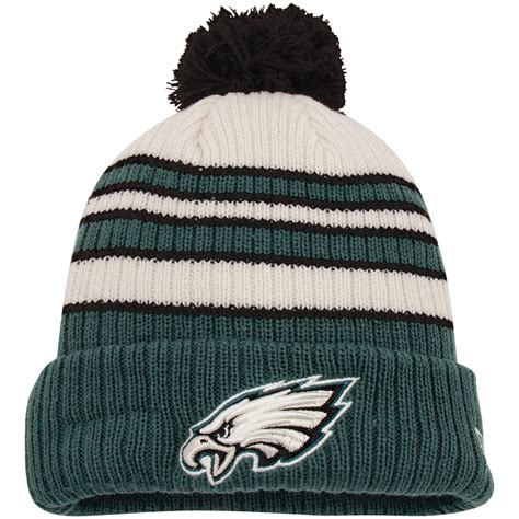 New Era Philadelphia Eagles Midnight Green Traditional Stripe Cuffed ...