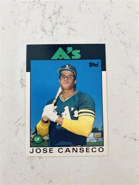 1986 Jose Canseco RC Topps Baseball card in gem-mint (grade 10) condition | Jose canseco ...